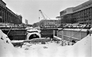 На строительной площадке станции «Площадь 1905 года». 1980-е гг.