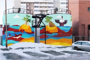 МЖК-1980: реставрируем граффити. До реставрации